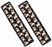 chaqlin 2 Pack Car Seat Belt Pads Lovely Pug Dog Seatbelt Protector Soft Comfort Seat Belt Shoulder Strap Covers Harness Pads Helps Protect Your Neck and Shoulder