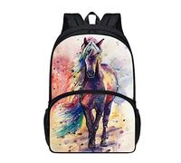 chaqlin Animal Horse School Bags for Boys Girls Cute Animal Backpack 17 Inch Back to School Bookbags Casual Daypack Teens Adult Travel Rucksack with Adjustable Strap