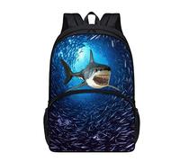 chaqlin Animal Shark Backpack for Kids Schoolbags,Blue Ocean Shark Casual Daypack Large Capacity Travel Rucksack Boys Girls Animal School Backpack Bookbags with Adjustable Strap