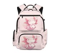 chaqlin Axolotl Backpack for Girls School Bags Flip Daypacks School Rucksacks Age 8-12 Years Children Students Book Bags for Secondary School