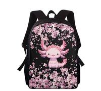 chaqlin Axolotl Flower Backpack for Kids School Bags 15 Inch Girls Cute Bookbags Personalized School Backpack Teens College Student Casual Daypack Large Rucksack