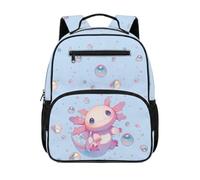 chaqlin Axolotl Rucksack for Girls School Bags 13 Inch Backpack Bookbags Back to School Rucksacks Daypacks Pink Book Bags for Kids Age 4-6 Years