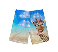 chaqlin Beach Giraffe Beach Shorts for Kids Boys Causal Sport Running Slim Shorts Summer Beach Surfing Swiming Trunks Boardshorts for Age 13-14 Years Old