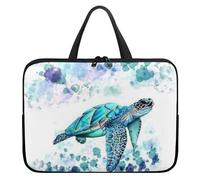 chaqlin Blue Sea Turtle Laptop Case Sleeve 15 Inch with Handle, Waterproof Slim Computer Cover Bag Animal Sea Turtle Print Laptop Carrying Bag Case Portable Notebook Cover