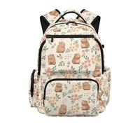chaqlin Capybara School Bag for Girls Rucksacks Large Bookbags 17 Inch Backpack School Bag for Kids Backpacks Laptop Rucksack for Age 8-12 Years