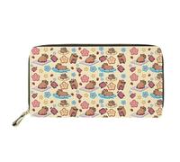 chaqlin Capybara Women Purse Zipper Wallet PU Leather ID Card Holder Cute Floral Clutch Purses with Multiple Card Slots