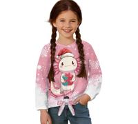 chaqlin Christmas Girls Shirts T Shirts Axolotl Sweatshirt 7-8 Years Long Sleeve Pullover Tops Little Girls Stitch Jumpers for Girls