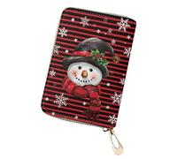 chaqlin Christmas Snowman Credit Card Holder Women Cute Small RFID Leather Card Holder Wallets Keychain Accordion Organizer Purse Christmas Credit Card Wallet