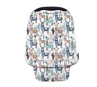 chaqlin Cute Alpaca Pattern Nursing Cover Carseat Canopy Girl Soft Stretchy Nursing Scarf,Infant Stroller Cover for Car Seat Canopies,High Chair,Shopping Cart Protector