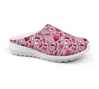 chaqlin Cute Nurse Sneaker Ladies Girls Mesh Slip-on Slipper Lightweigh Beach Sandals for Women Men Water Shoes Garden Clogs Loafers Pink Size EU37