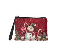 chaqlin Cute Snowman Coin Purse for Womens Travel Toiletry Bag Wallet Christmas Cosmetic Case Zipper Wallet Bag Key Passport Cash