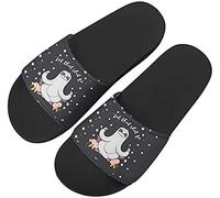 chaqlin Cute Yoga Sloth Print Slipper.Bathroom Slides Slippers Unisex,Quick-Dry Non-Slip Slide Sandals, Home Slip-on Flat Flip Flop Daily Shoes for Men Women,Size 39 EU