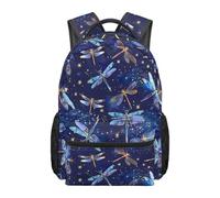 chaqlin Dragonfly Kids School Bag 17 Inch Backpack Girls Daypacks School Bookbags Cute Backpack All-Over Print Rucksacks for Primary Elementary School