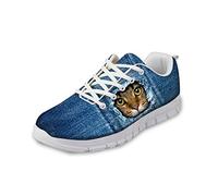 chaqlin Fashion Sneakers Kawaii Cowboy Cat Head Unisex Outdoor Walking Shoes Size 38