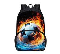 chaqlin Flame Football School Bookbags for Kids Teens School Bags Soccer Print Backpack for Boys Girls Travel Rucksack Large Capacity Daypack Women Men Work Bags