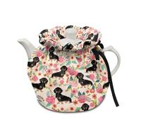 chaqlin Flower Dachshund Teapot Cozy Cover Insulated Teapot Dust Cover Tea Cosy Keep Warm Teapot Cover Cozy Tea Kettle Dust Cover Home Kitchen Table Decorative Accessories