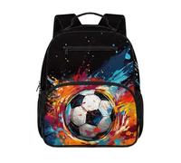chaqlin Football Backpack for School Rucksacks 13 Inch Boys Backpack Preschool Bags Age 4-6 Years Children Rucksacks Flame Bookbags with Pockets