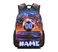 chaqlin Football Custom Backpack Bags for School RuckSack 17 Inch Bookbags Elementary School Backpacks Large Capacity Daypacks for 3rd Grade Student