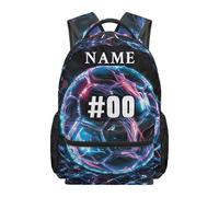 chaqlin Football Custom Backpack Bags for School RuckSack 17 Inch Bookbags Elementary School Backpacks Personalized Daypacks for 3rd Grade Student