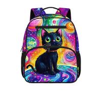 chaqlin Galaxy Kids School Bag Cat Backpack 13 Inch Rucksack for Girls Back to School Backpack Daypack Girls Age 4-6 Years Bookbags for Preschool Kindergarten