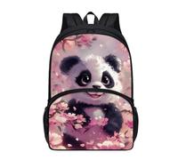 chaqlin Kids School Backpack Kawai Pink Panda Print school bags for Boys Large Bookbags School Bags for Kids Children Travel Rucksack 17 Inch Kids Schoolbags with Front Pocket