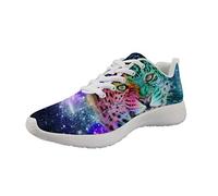 chaqlin Lace up Running Shoes Animal Style Flat Fashion Cool Sneakers Galaxy Leopard Print Sport Gym Fitness Trainers Casual Walking Hiking Athletic Size UK10=Eur43
