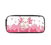 chaqlin Little Girls Pencil Box Ice Cream Pencil Case for School Cute Pen Holder Big Capacity School Supplies Stationery Bags with Compartment Axolotl Pencil Box Holder