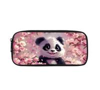 chaqlin Pink Panda School Pencil Case for Girls Preschool Cute Pen Bags Zipper Purse Cartoon Panda Print Pencil Holder for School Supplies Large Pen Pencil Holder