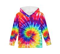 chaqlin Rainbow Tie Dye Print Hoodie Sweatshirts for Kids Winter Pullover Sweatshirt Boys Girls 3D Tie Dye Print Hoodie Winter Jumpers Hooded Sweat Shirt,Size M