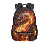 chaqlin School Backpack for Boys Bookbags Flame Snake Backpack Back to School 17 Inch Rucksacks Kids Boys Bookbags for Primary Elementray School