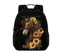 chaqlin School Backpack for Boys Bookbags Horse Backpack Back to School Sunflower Daypacks Boys Age 4-6 Years Bookbags for Preschool Kindergarten