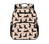 chaqlin School Backpack for Girls Bookbags Dachshund Backpack Back to School 13 Inch Daypacks Girls Age 4-6 Years Bookbags for Preschool Kindergarten