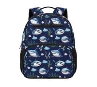 chaqlin Shark School Bag for Boys Rucksacks Cute Small Bookbags 13 Inch Backpack School Bag for Boys Kids Backpacks Laptop Rucksack for Age 4-6 Years