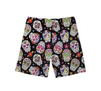chaqlin Sugar Skull Print Beach Shorts for Kids Boys Causal Sport Running Board Shorts Child Toddler Holiday Surfing Swiming Swimsuit Bathing Suit Quick Dry for Age 11-12 Years Old