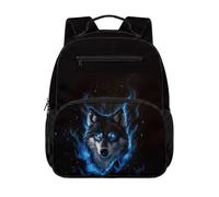 chaqlin Wolf School Backpack for Boys Bookbags Back to School Backpack 13 Inch Daypacks Kids Age 4-6 Years Bookbags for Preschool Kindergarten