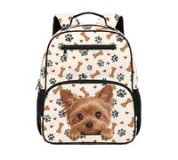 chaqlin Yorkshire Terrier Backpack for Boys School Bags with Pockets - Small Backpack Boys Age 4-6 Years Bookbags - Preschool Rucksacks All-Over Print Book Bags