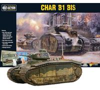 WarLord Bolt Action Char B1 Bis Tank 1:56 Tabletop Miniatures - Plastic Paintable Miniature WWII Soldiers Set, Unpainted Table Top 28mm Military Minifigures for Adults - Gaming Figurines Pack