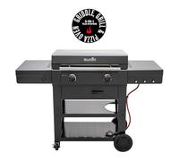 Char-Broil Gas BBQ Versa-Tile Plancha 2-Zone Griddle Gas Grill, Barbecue with 3-in-1 Tile System: Griddle, Grill & Pizza Oven - Ideal for Outdoor Cooking, Garden, Balcony and Patio