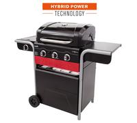 Char-Broil GAS2COAL 330 Grill Cooking station Charcoal + Natural gas Black, Red, Stainless steel
