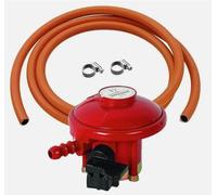 Char-Griller Regulator with Hose for UK and Ireland, Clip On Propane BBQ Gas Regulator Kit with 2 m and 2 Stainless Clips