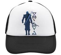 Character Artwork Quest Icons Mesh Back Trucker Cap Adjustable Snapback Hat Casual Headwear for Everyday use. Black