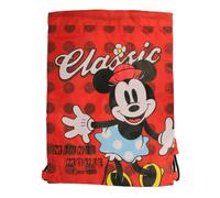 CHARACTER Childrens Printed Collections Drawstring Bags for School PE Sports and Swim - Minnie Mouse Classic - Red - One Size