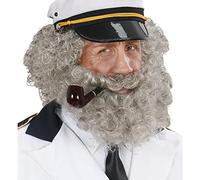 Character Curly /Beard - Grey Wig for Hair Accessory Fancy Dress