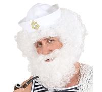 Character Curly /Beard - White Wig for Hair Accessory Fancy Dress