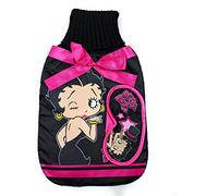 Character Deluxe Hot Water Bottle and Cover Set Range- Choose Your Option. (Betty Boop Show Girl Designs with Eye Mask (2L))