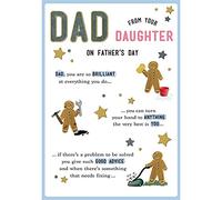 Character Father's Day Card Dad from Daughter - 9 x 6 inches - Piccadilly Greetings (A53345)