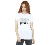 Character Heads Cotton Boyfriend T-Shirt Star Wars White 4XL