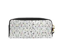 Character Stripes Print Leather Small Makeup Bag – Reusable Cosmetic Accessories Organizer, Travel Toiletry Bag