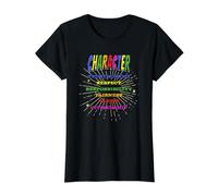 Character Trustworthiness, Respect, Responsibility, Fairness Value Graphic T-Shirt, Women, Black, XS