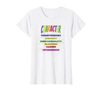 Character Trustworthiness, Respect, Responsibility, Fairness Value Graphic T-Shirt, Women, White, XL